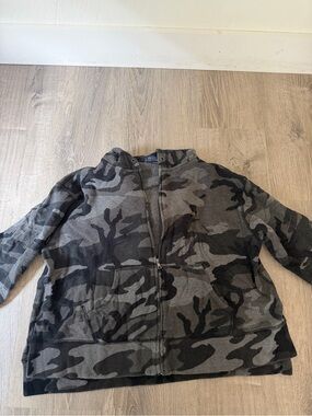 Camo Polo Zip-Up Hoodie